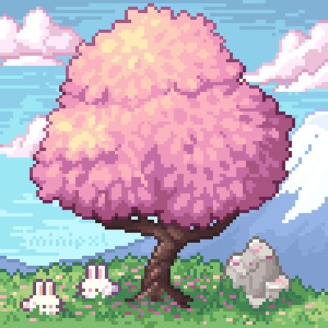 Kawaii Pixel Background, Pixel Art Aesthetic Pink, Pink Video Game Aesthetic, Spring Pixel Art, Pixel Game Aesthetic, Vaporwave Pixel Art, Webcore Overlay, Bunny Pixel Art, Pixel Bunny