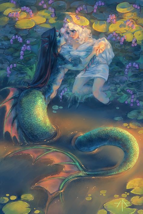 Mermaid Beauty, Mermaid Drawings, Mermaid Pictures, Lesbian Art, Painted Ladies, Mermaids And Mermen, Lgbt Art, Queer Art, Tableau Art