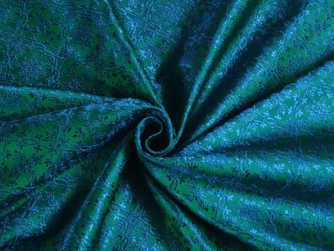 Brocade Fabric Green & Blue color Vestment Design Design On Paper, Silk Brocade Fabric, Sofa Ideas, Moroccan Pattern, Fantasy Gowns, Silk Brocade, Fabulous Fabrics, Brocade Fabric, Fabric Stores Online