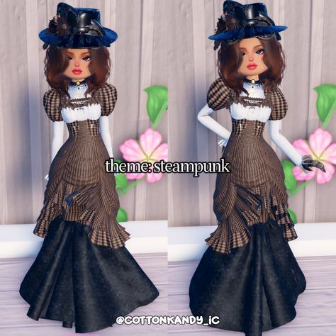 dress to impress theme steampunk outfit inspo no vip Steampunk Dress To Impress, Steampunk Theme, Dti Hacks, Steampunk Dress, Dti Fits, Dti Ideas, Roblox Games, Dti Outfits, Dress To Impress Outfits