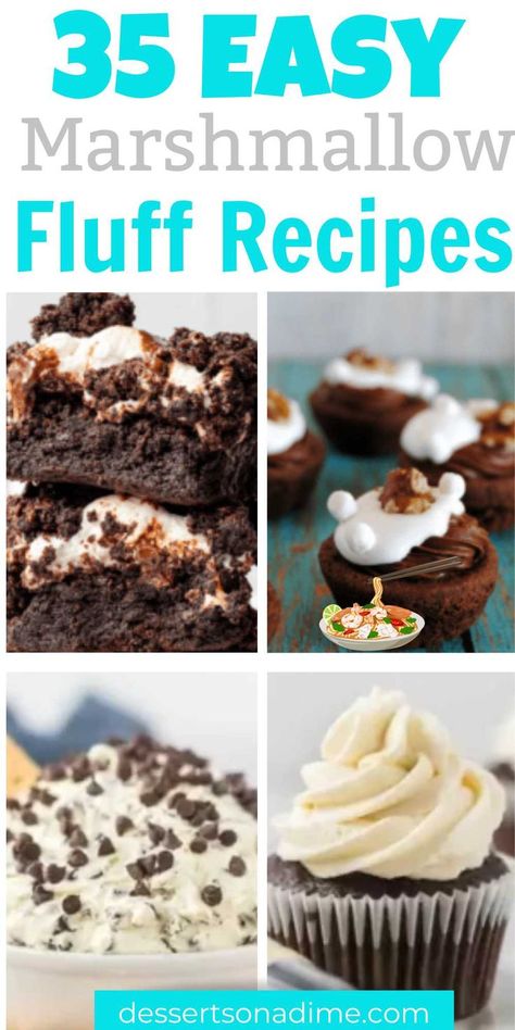 Recipes With Marshmallow Fluff, Marshmallow Fluff Recipes Desserts, Recipes Using Marshmallows, Fluff Recipes, Marshmallow Fluff Recipes, Fruit Dips, Fluff Recipe, Fluff Desserts, Marshmallow Cream