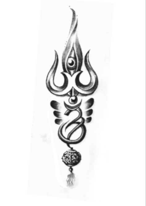 Trishul Tattoo Stencil, Trisula Tattoo Design, Trishool Tattoo Designs, Gods Tattoo Designs, Shiv Tattoos, Trishul Tattoo Design, Trishool Tattoo, Rj Tattoo, Shading Tattoos