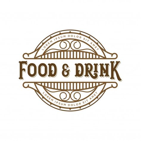 Food and drink logo design for brand lab... | Premium Vector #Freepik #vector #logo #food #vintage #menu Drink Logo Design, Logo Drink, Drink Logo, Coffee Label, Cafe Sign, Coffee Shop Logo, Vector Food, Drinks Logo, Photography Templates