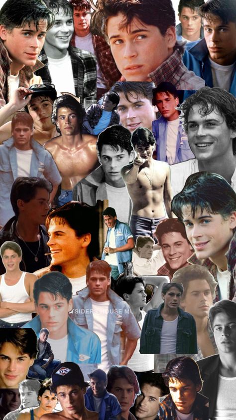 Rob Lowe Outsiders, Lowes Wallpaper, The Outsiders Sodapop, Sodapop Curtis, The Outsiders Imagines, The Outsiders Greasers, 80s Actors, The Outsiders 1983, Emilio Estevez