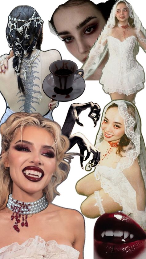 Halloween costume moodboard Vampire Bride, Vampire Costume, Costume Inspo, Halloween Costume, Halloween Costumes, Prom, Halloween