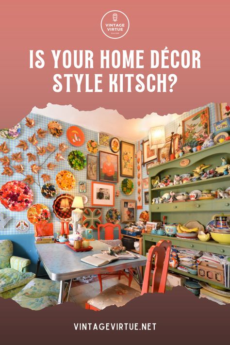 Kitsch décor is a style of interior design characterized by its gaudy, sentimental, and often tacky nature. Kitsch décor often features bright colors, bold patterns, and many decorative items and knick-knacks that may have little or no practical use. Common motifs in kitsch décor include images of animals, flowers, and nostalgic objects from the past. Kitschy Decor, Vintage Knick Knacks, Novelty Lamps, Retro Appliances, Kitsch Decor, Images Of Animals, Animals Flowers, Home Goods Store, Colorful Throw Pillows