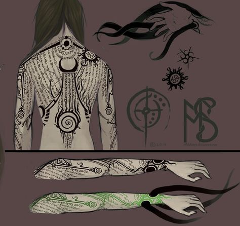 Rune Tattoo, Magic Tattoo, Nordic Tattoo, Viking Tattoos, Magic Art, 영감을 주는 캐릭터, Elder Scrolls, Character Creation, Dnd Characters