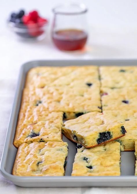 Sheet Pan Pancakes Gf Sheet Pan Pancakes, Gluten Free Blueberry Bread, Pancakes For A Crowd, Pancakes With Blueberries, Flourless Baking, Gluten Free On A Shoestring, Gluten Free Pancake Mix, Sheet Pan Pancakes, Pan Pancakes