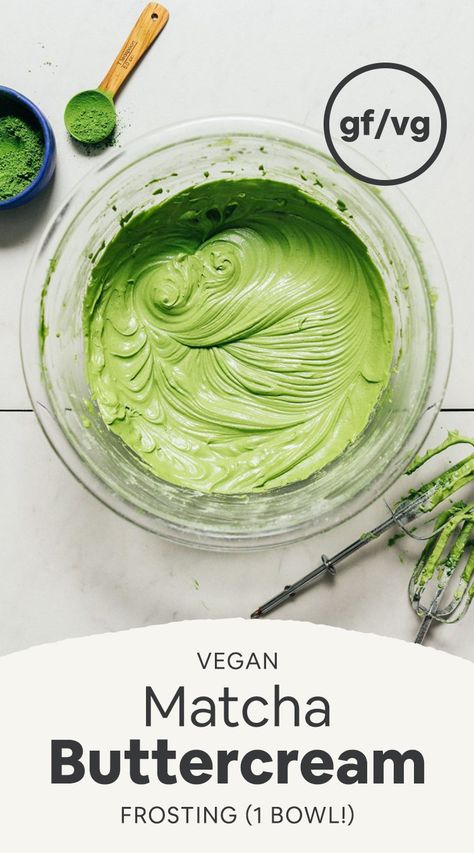 Matcha Buttercream, Matcha Frosting, Dairy Free Buttercream, Matcha Recipes, Green Tea Recipes, Minimalist Baker, Matcha Recipe, Green Food, Desserts Vegan