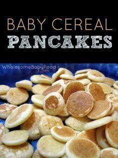 This baby cereal pancake recipe is a great way to use up any leftover baby cereal! These make a great finger food for kiddos, too! Baby Cereal Pancakes, Cereal Pancakes, Fingerfood Baby, Baby Pancakes, Diy Baby Food, Toddler Recipes, Baby Cereal, Baby Led Weaning Recipes, Healthy Baby Food