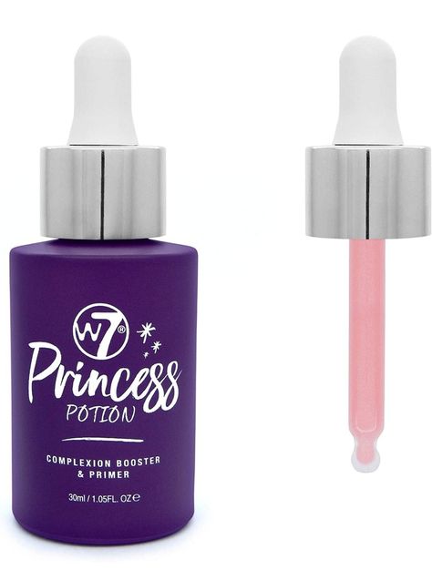 W7 Princess Potion Face Primer Drops - Purple Makeup Base Priming Formula For Flawless, Bright Skin - Vegan Makeup Making Makeup, Minimizing Pores, Makeup Easy, Purple Makeup, Vegan Makeup, Minimize Pores, Purple Light, Makeup Primer, Face Primer