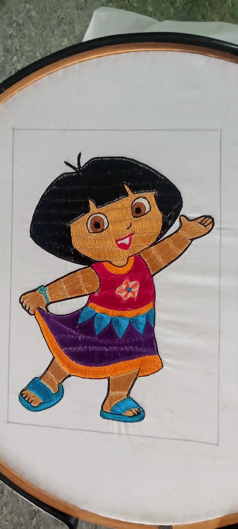 Cartoon Aari Work, Dora Pencil Drawing, Flat Loading Stitch Design In Aari Project, Flat Loading Stitch Design In Aari, Human Embroidery, Aari Stitches, Aari Work Designs Pattern Hand Embroidery, Outline Pictures, Cartoon Gif