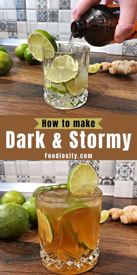 Dark Rum Drinks, Dark And Stormy Cocktail, Rum Drinks Easy, Dark Rum Cocktails, Ginger Beer Drinks, Rum Cocktails Easy, Dark N Stormy Cocktail, Frozen Drinks Alcohol, Rum Drinks Recipes