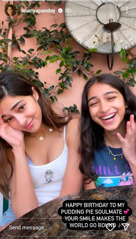 Ananya Panday is celebrating the birthday of her sister Rysa Panday. It is well-known that Ananya shares a good bond with her younger sister. On her sister’s birthday, Ananya took The post Ananya Panday wishes ‘pudding pie soulmate’ Rysa on her birthday with a candid pic appeared first on Bollywood Bubble. Bday Wishes For Sister, Younger Sister Birthday Quotes, Rysa Panday, Quotes For Sister In Law, Happy Birthday Quotes For Sister, Birthday Caption For Sister, Desi Birthday, Sister Birthday Quotes Funny, Birthday Quotes For Sister