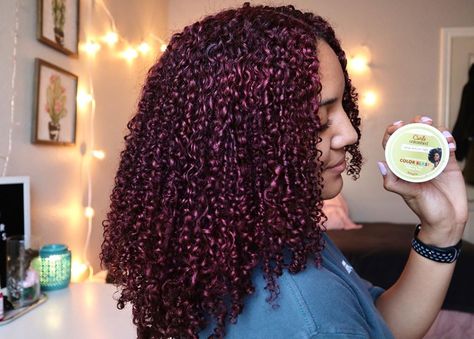 by BriannaNichole on Instagram: “When you’re bored in quarantine: Tried colored hair wax for the first time. This one is from @orscurlsunleashed in “Sangria”. Video coming…” Colored Hair Wax, Hair Wax, Colored Hair, Summer 24, Protective Styles, Sangria, Curly Hair Styles Naturally, Naturally Curly, Hair Inspo