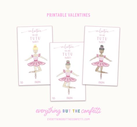 Valentine's Day Ballerina Tutu Hair Accessory Card, Ballet Dancer Party Favor, Printable Hair Tie Gift Holder, Ballerina Favor Cards DIY Ballerina Tutu, Cute Valentines Day Gifts, Gift Holders, Tie Gifts, Ballet Dancer, Valentine Day Cards, Christmas Greeting Cards, Hair Tie, Diy Cards