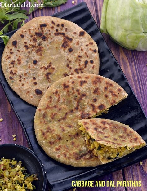 Cabbage and Dal Parathas recipe, Low Sodium Recipes to lower blood pressure Gobi Paratha Recipes, Dal Paratha, Low Sodium Breakfast, High Blood Pressure Recipes, Keema Recipes, Low Salt Recipes, Recipes Veg, Salt Recipes, Tiffin Recipe