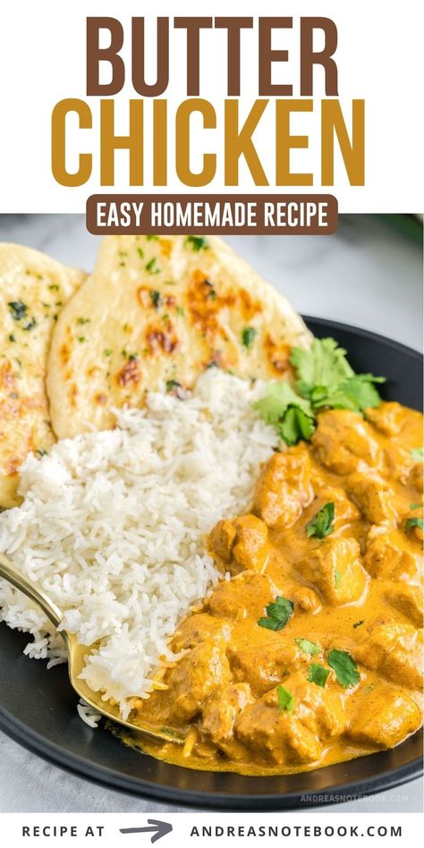 This easy stovetop butter chicken recipe is perfect for a flavorful and satisfying 30 minute weeknight dinner. Marinated chicken pieces are cooked in a creamy tomato-based sauce that is seasoned with aromatic spices and a touch of butter or ghee. This recipe comes together quickly on the stovetop and is perfect served with rice or naan bread. Impress your family and friends with this delicious, Indian-inspired dish that's sure to become a new favorite. Gluten-free and dairy-free variations avail Ayam Mentega, Fast Dinner Recipes, Chicken Pieces, Butter Chicken Recipe, Favorite Recipes Dinner, Family Dinner Recipes, Health Dinner Recipes, Chicken Dishes Recipes, Butter Chicken