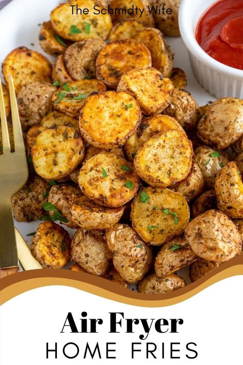 Home Fries Air Fryer, Breakfast Potatoes Air Fryer, Creamer Potatoes Recipes, Air Fryer Home Fries, Best Breakfast Potatoes, Country Fried Potatoes, Potatoes Air Fryer, Fries In Air Fryer, Fries Air Fryer