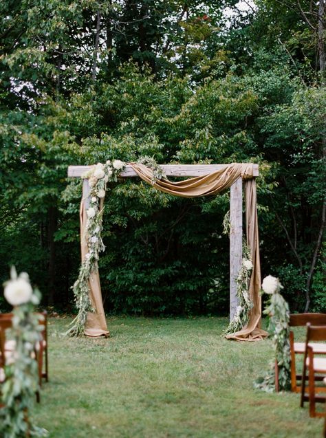 Rustic Wooden Wedding Arch With Eucalyptus Garland Wood Wedding Arches, Wedding Arch Ideas, Wooden Wedding Arches, Fall Wedding Arches, Diy Wedding Arch, Wedding Alters, Arch Ideas, Wedding Arch Rustic, Wedding Arbour