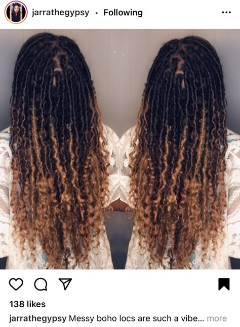 Boho Locs Crochet Styles, Ombre Boho Locs, Ombre Goddess Locs, Gypsylocs Hairstyles, Blonde Boho Locs, Boho Goddess Locs, Faux Locks, Boho Locs, Meagan Good