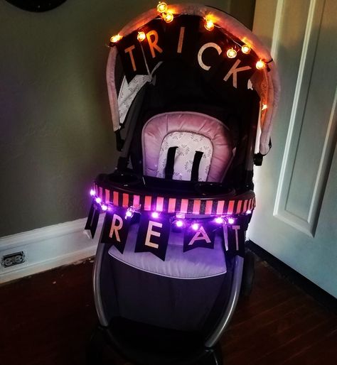 Stroller Decorations For Halloween, Decorate Stroller For Halloween, Halloween Stroller Decoration, Stroller Halloween Costumes For Boys, Diy Stroller Costumes, Stroller Wagon Halloween Costumes, Halloween Wagon Decor, Halloween Costumes Stroller, Halloween Costumes With Stroller