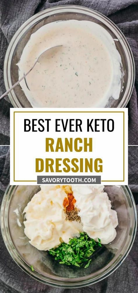 Indulge your taste buds with this ultimate keto ranch dressing recipe, crafted especially for flavor enthusiasts. Perfectly creamy and packed with herbs, this dressing elevates any salad or dish without the carbs. Whether you're dipping veggies or drizzling over a fresh salad, this homemade ranch is your go-to for a delicious, guilt-free experience. Get ready to enjoy a burst of flavor with every bite! No Carb Salad Dressing Recipes, Ranch No Buttermilk, No Carb Dressing, Best Keto Dressing, Homemade Keto Dressings For Salads, No Carb Salad Dressing, Ranch Dressing Recipe No Buttermilk, Homemade Keto Dressing, Keto Salad Dressings Recipes