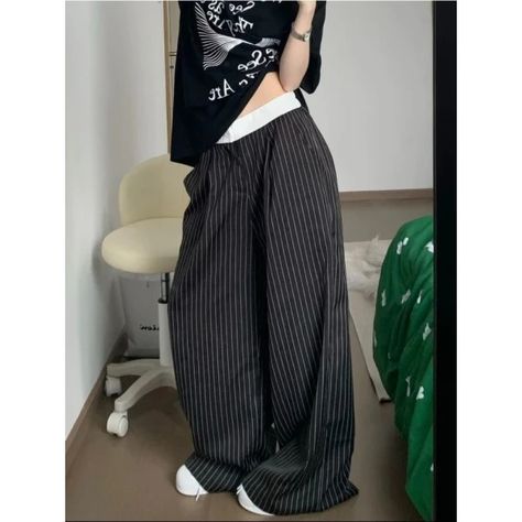 Just found this amazing item on AliExpress. Check it out! $20.78  44％ Off | HOUZHOU Black Striped Suit Pants Woman Baggy Y2k Vintage Korean Style Trousers Oversize Harajuku Fashion Office Lady Slacks Striped Trousers Outfit, Striped Suit, Pants Woman, Trouser Outfit, Slacks For Women, Fashion Office, Style Trousers, Baggy Trousers, Baggy Y2k