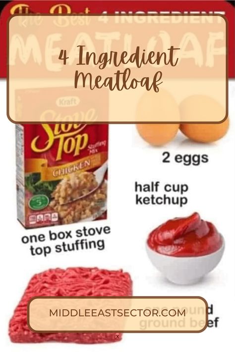 4 Ingredient Meatloaf 4 Ingredient Meatloaf, Gluten Free Stuffing Mix, Stove Top Meatloaf, Stove Top Stuffing Meatloaf, Apple Fritter Cake, Stove Top Stuffing, Gluten Free Stuffing, Easy Meatloaf, Stuffing Mix