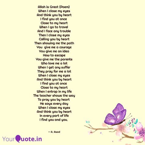 Best Thought and Poem: Allah is Great Islamic Poems In English, Poems Of Love, Poems In English, Great Poems, Patriotic Quotes, Quotes On Love, Quotes On Life, Best Poems, Best Islamic Images