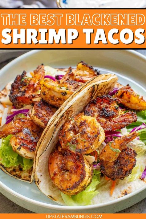 Make dinner in a flash with our Best Blackened Shrimp Tacos recipe! This 15-minute recipe is both easy and delicious, delivering bold flavors with minimal effort. Perfect for a quick and tasty meal any night of the week. Blackened Shrimp Quesadilla, Black Stone Shrimp Tacos, Shrimp Tacos Easy Recipe, Cooked Shrimp Recipes Easy, Shrimp Taco Marinade, Shrimp Street Tacos Recipe, Best Shrimp Tacos Recipe, Blackened Shrimp Tacos, Chicken Creole