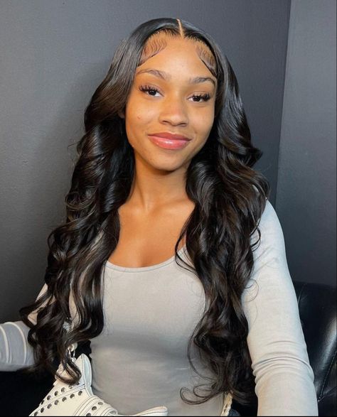 Wavy Lace Front Wigs, Frontal Wig Hairstyles, Sew In Hairstyles, Birthday Hairstyles, Long Hair Wigs, Quick Weave Hairstyles, Lace Front Wigs Human Hair, Protective Hairstyles Braids, Wavy Wig