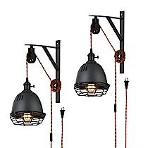 Pulley Pendant Light, Mountain House Decor, Industrial Wheels, Pulley Light, Wall Pendant, Plug In Wall Lamp, Plug In Pendant Light, Sconces Living Room, Industrial Light Fixtures