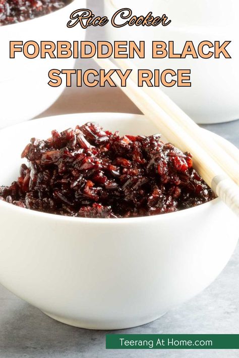 Bring the taste of imperial Vietnam to your table with Forbidden Black Sticky Rice. Known for its chewy, multigrain texture and rich flavor, this black rice recipe is easy to prepare. Learn more about cooking black rice and experience a delicious, healthy addition to any meal. Forbidden Rice Recipes, Black Sticky Rice, Cooking Black Rice, Black Rice Recipe, Forbidden Rice, Black Rice, Over Night, Multigrain, Sticky Rice