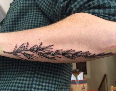 Sage Sprig Tattoo, Rosemary Tattoo Meaning, For Life Tattoo, Ash Tattoo, Rosemary Tattoo, Herb Tattoo, Culinary Tattoos, Ashley Miller, Chef Tattoo