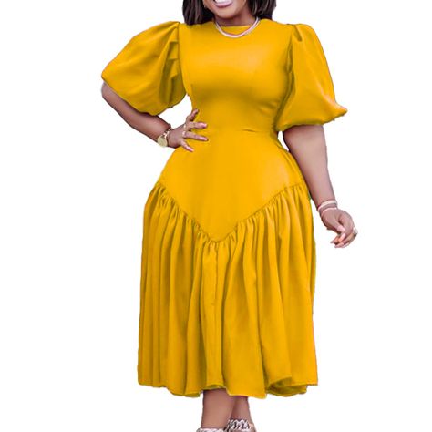 Fit Female, Dress Puff Sleeve, Plus Size Gowns, Short Gowns, Classy Dress Outfits, Puff Sleeve Dress, African Fashion Women, Oh Dear, Classy Casual Outfits