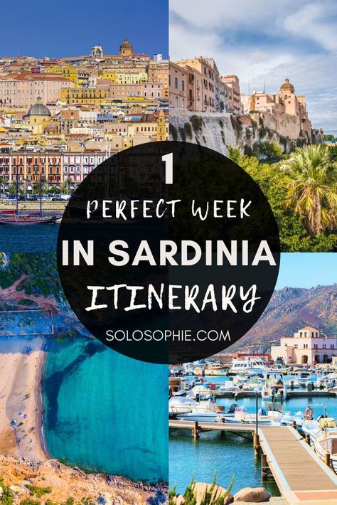 A Perfect One Week in Sardinia Itinerary (7 Day Guide) | solosophie Sardinia Italy Itinerary, Sardinia Itinerary, Sardinia Holiday, South Sardinia, Italian Islands, Sardinia Beach, Europe 2024, Road Trip Map, Roman City