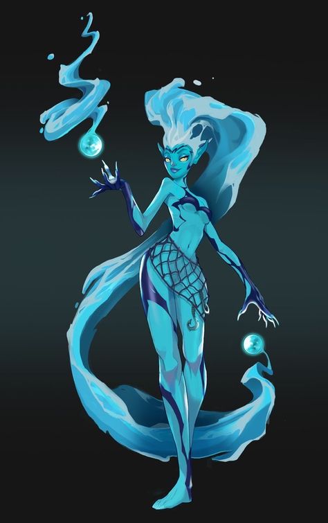 Water Spirit, Fantasy Creatures Art, Concept Art Drawing, Mythical Creatures Art, Mermaid Art, Dnd Characters, Creature Design, Creature Art, Fantasy Character Design