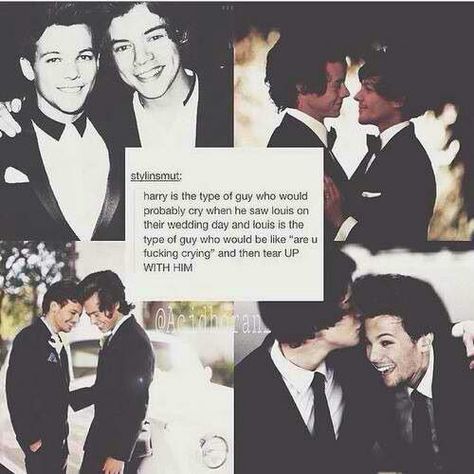 Larry wedding imagine Larry Wedding, Larry Fanart, Louis Harry, Larry Shippers, Direction Quotes, One Direction Quotes, Types Of Guys, Sweetest Thing, One Direction Harry