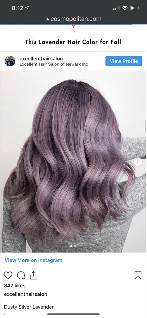 Smokey Lilac Hair Balayage, Smokey Lilac Hair, Violet Hair, Purple Shorts, Short Hair Styles Easy, Dyed Hair, Lilac, Violet, Hair Inspiration