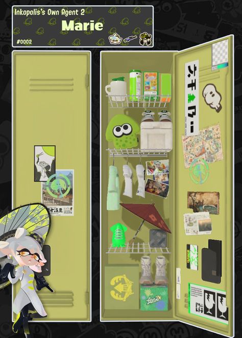 Splatoon Apartment, Alterna Splatoon, Splatoon 3 Lockers, Splatoon 3 Locker Ideas, Splatoon Base, Splatoon Fits, Splatoon Locker Ideas, Splatoon Room, Splatoon Locker