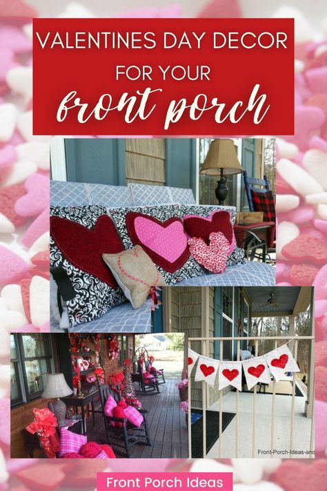 Valentine's Day Porch Decor, February Front Porch Decor, Porch Valentines Day Decor, Valentine Porch Decor, Valentines Porch, Valentine Front Porch Ideas Outdoor Decorations, Valentine's Porch Decor, Valentines Front Porch Decor, Valentine Front Porch Ideas