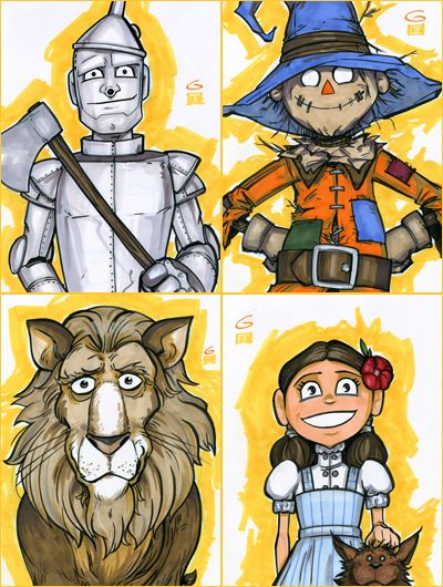 Wizard of Oz by grantgoboom.deviantart.com Oz Characters, The Wizard Of Oz Drawing, Wizard Of Oz Images Clip Art, Wizard Of Oz Reimagined, The Wizard Of Oz Illustration, Wizard Of Oz Illustration Vintage, Wizard Of Oz Original Illustrations, Wizard Of Oz Characters, The Wonderful Wizard Of Oz