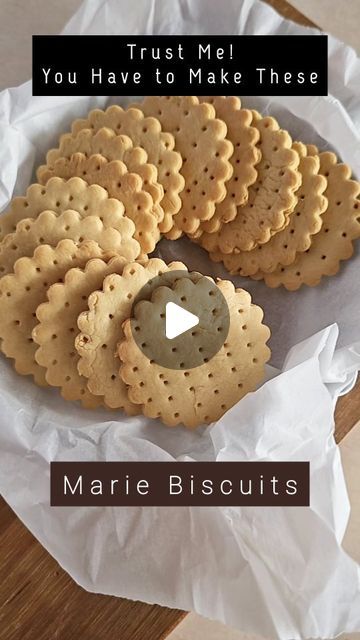 Sugandha | Pune Baking Instructor | Cake Artist on Instagram: "Recipe Post ‼️ Save Now to Try Later 😊 Part 3 of Our Series of Recreating Classic Biscuits - 🍪 Marie Biscuits 🍪 These Light, Crispy Biscuits with a Subtle sweetness are sure to Win You over ❤️ (Adapted from a Recipe on Youtube) Ingredients: Makes about 20-25 Biscuits -All Purpose Flour - 150 gms -Salted Butter (Cold) - 30 gms -Sugar - 50 gms -Baking Soda -1/4 tsp -Milk- 35 ml - Heat Milk, Sugar and Baking Soda over low heat till Sugar dissolves and milk comes to a boil. -Since we have added baking Soda, it will get frothy -Take it off heat and let it cool completely. -Preheat your oven @ 160C for 10 mins and line baking tray with parchment paper. -Sift Flour Once and add cut Butter in it. Now rub butter into the Marie Biscuit Cake, Classic Biscuits, Crispy Biscuits, Marie Biscuits, Marie Biscuit, Cake Artist, Biscuit Cake, Baking Tray, Biscuit Recipe