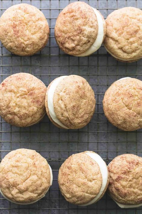 Eggnog Snickerdoodles, Eggnog Desserts, Whoopi Pies, Holiday Dessert Recipes Easy, Eggnog Dessert, Creamy Eggnog, Whoopie Pie Recipe, Eggnog Cookies, Favorite Holiday Desserts