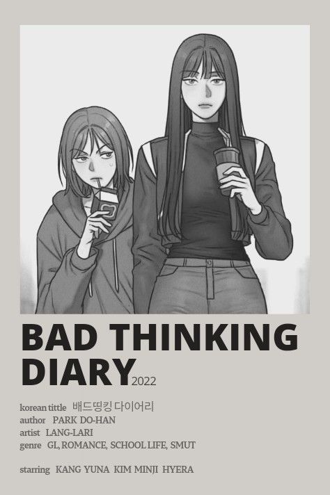 Bad Thinking Diary Poster, Gl Manwha Recommendations, Gl Webtoon Recommendations, Gl Recommendations Manga, Yuri Recommendations Manhwa, Gl Mangas Recommendation, Bad Diary Thinking, Bad Romance Aesthetic, Gl Manhwa Recommendations