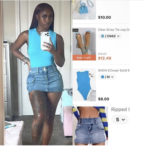 Shein
Affordable outfit 
Cute outfit inspo
Mini skirt
Black girl
Trendy Skirt Outfits Black Women Shein, Denim Skirt Baddie Outfit, Shein Outfits With Skirts, Shein Skirt Outfit Ideas, Denim Skirt Outfit Baddie, Brunch Outfit Black Woman Shein, Spring Outfits Black Women Shein, Shein Jeans Outfit, Pastel Outfits Black Women