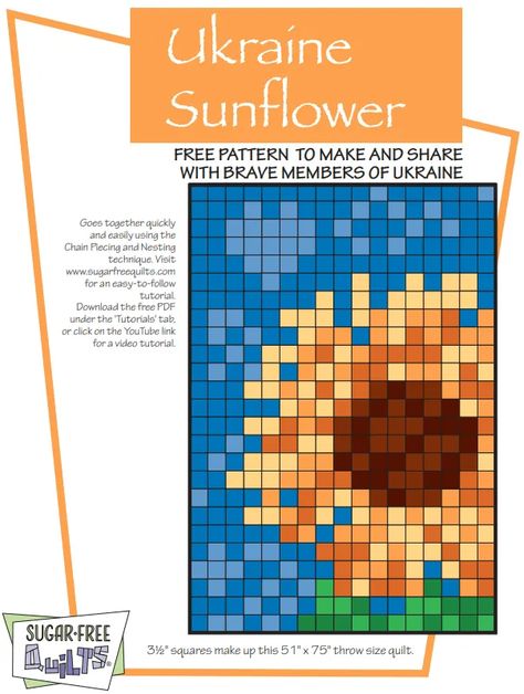 sunflower pattern (1) Sunflower Quilt, Flower Quilt Patterns, Free Quilting Patterns, Sunflower Quilts, Quilt Block Patterns Free, Flower Quilt, Quilt Block Pattern, Sunflower Pattern, Rag Quilt