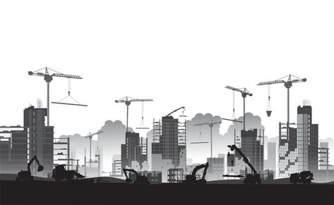 Civil Engineering Background Design, Construction Wallpaper Backgrounds, Construction Site Drawing, Civil Engineering Wallpaper, Construction Graphic Design, Construction Silhouette, Construction Sketch, Portfolio Background, Industrial Building Design