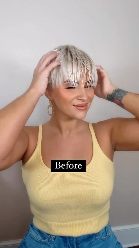 @shorthair_love on Instagram: “What do you think of this cut by @igor.yggor on @fittmama_3? #shorthairlove #pixiecut #undercut #haircut #hairstyles #blondehair #shorthair” Short Bowlcut Women, Haircut With Undercut, Pixiecut Hairstyles, Pixiecut Undercut, Undercut Haircut, Bowl Cut, Hair Short, Undercut, Pixie Cut